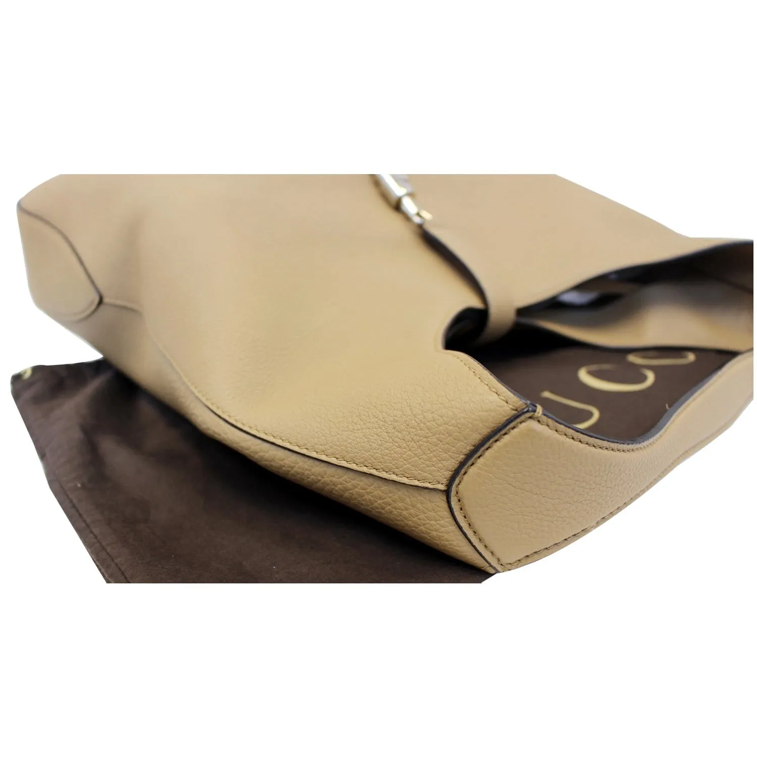 GUCCI Jackie Soft Leather Hobo Bag 362968 Beige - Last call