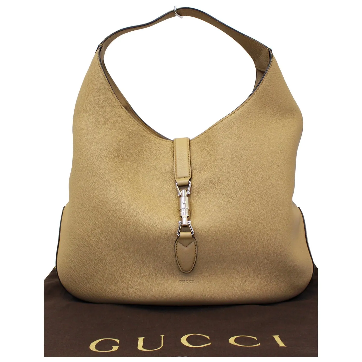 GUCCI Jackie Soft Leather Hobo Bag 362968 Beige - Last call