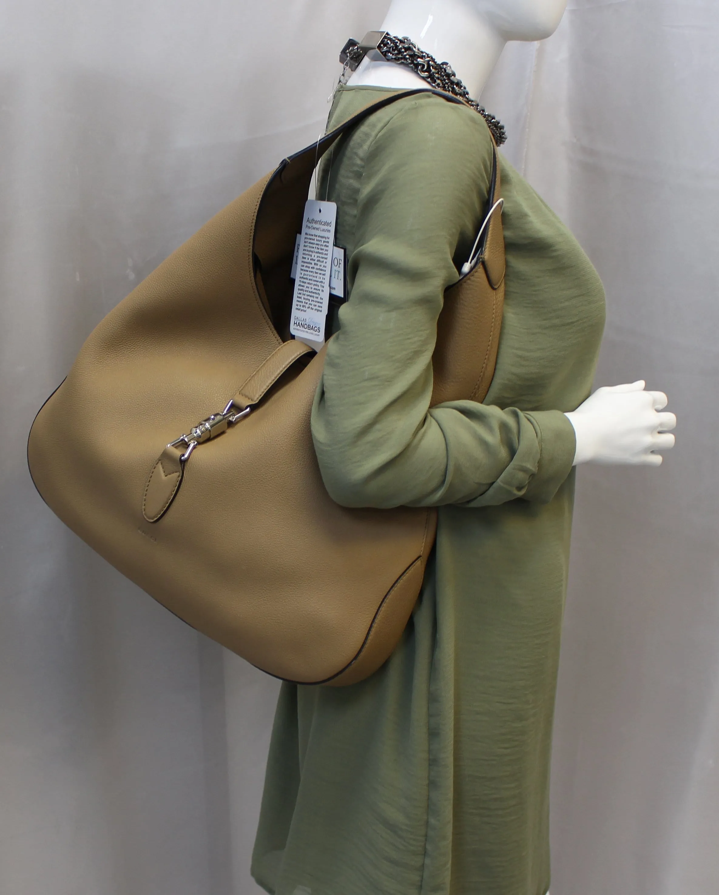 GUCCI Jackie Soft Leather Hobo Bag 362968 Beige - Last call
