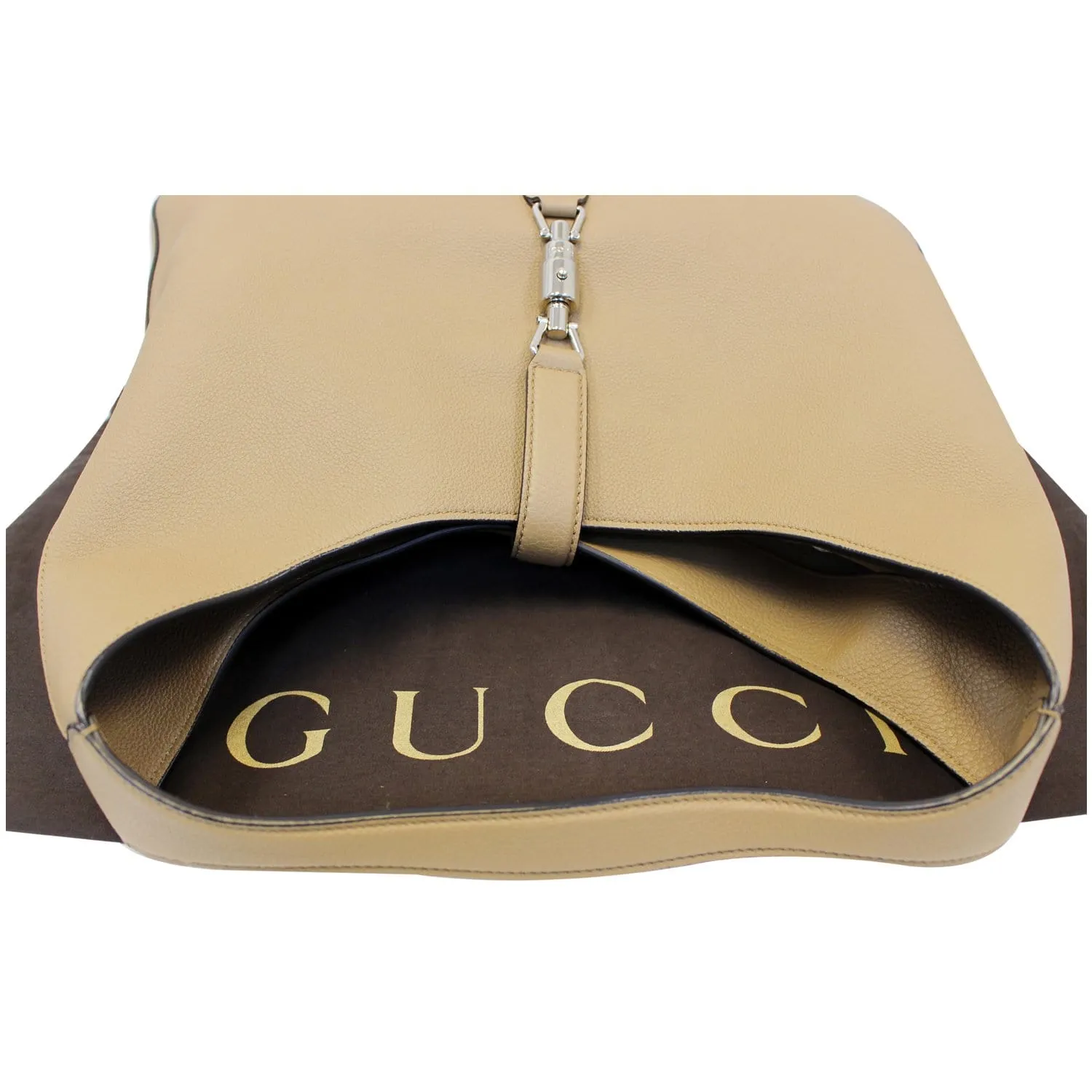 GUCCI Jackie Soft Leather Hobo Bag 362968 Beige - Last call