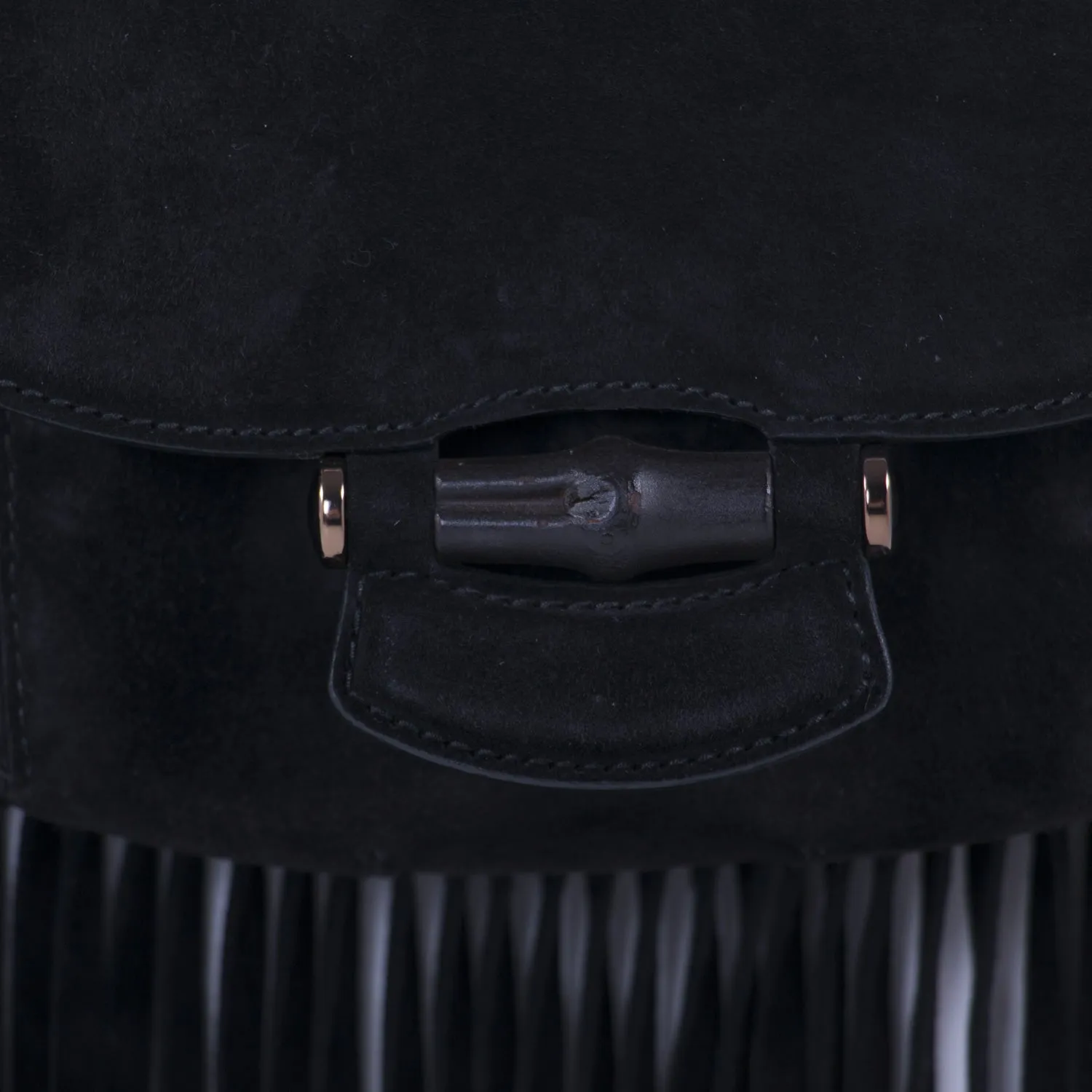 Gucci Nouveau Black Fringe Suede Bag
