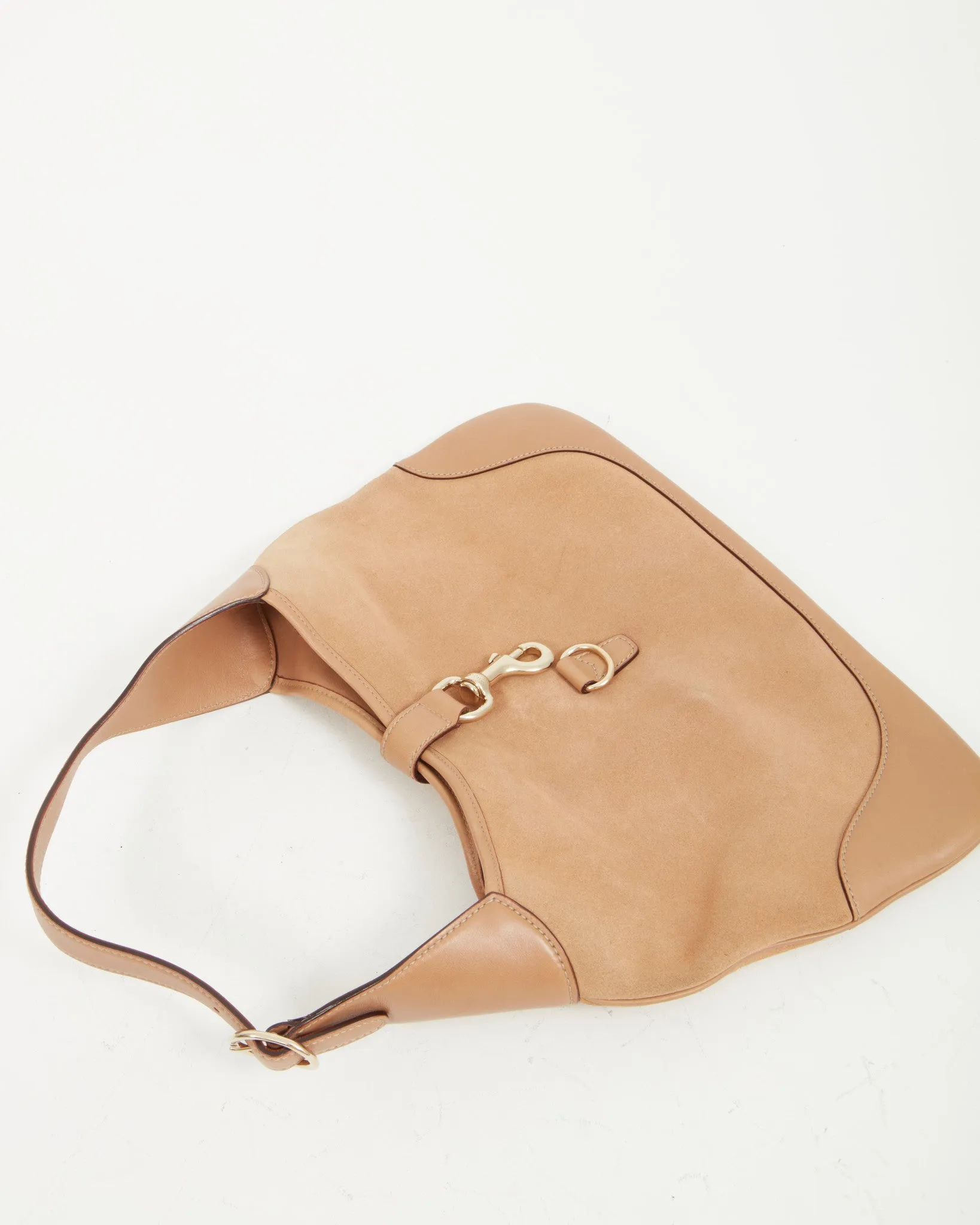 Gucci Tan Suede Jackie Hobo Shoulder Bag