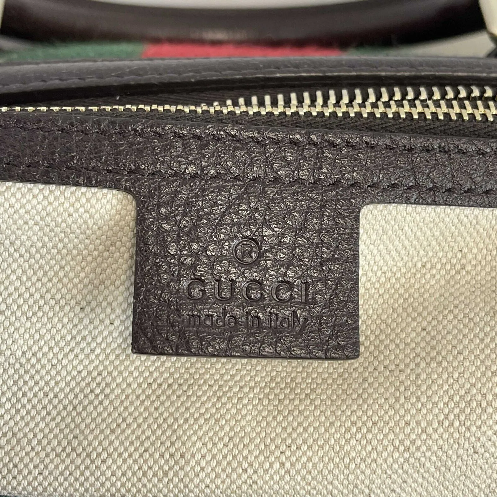 Gucci - Vintage Bee Web Boston Bag GG Canvas Medium Top Handle w/ Shoulder Strap