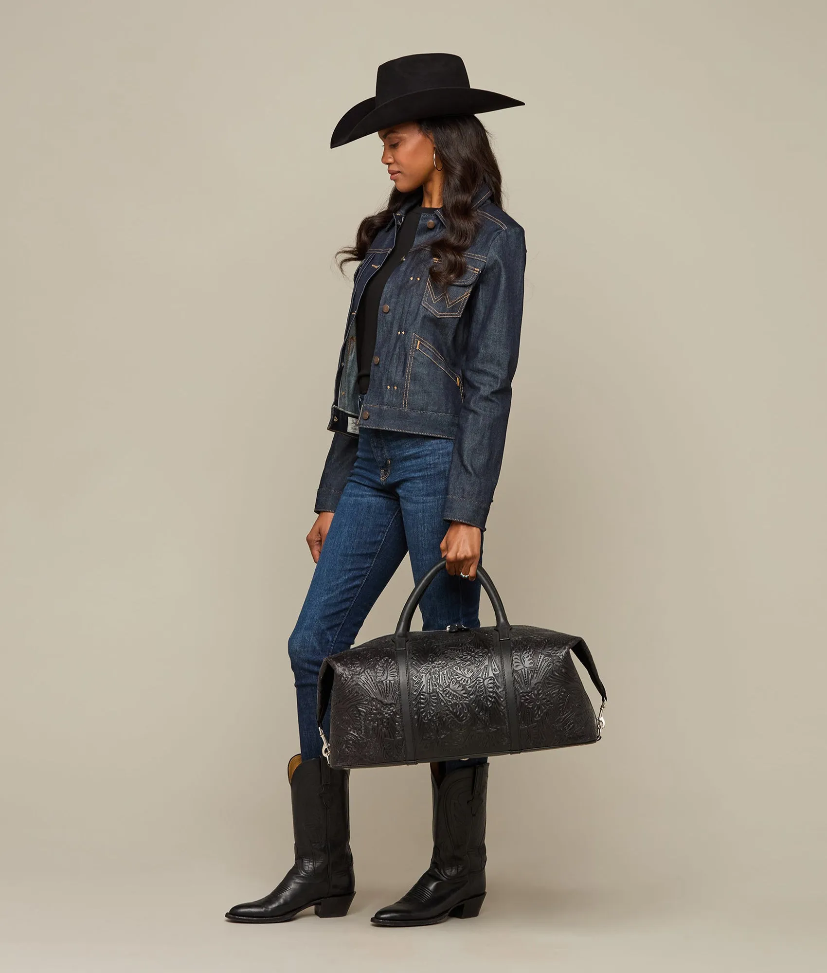 Hand-Tooled Duffle :: Black