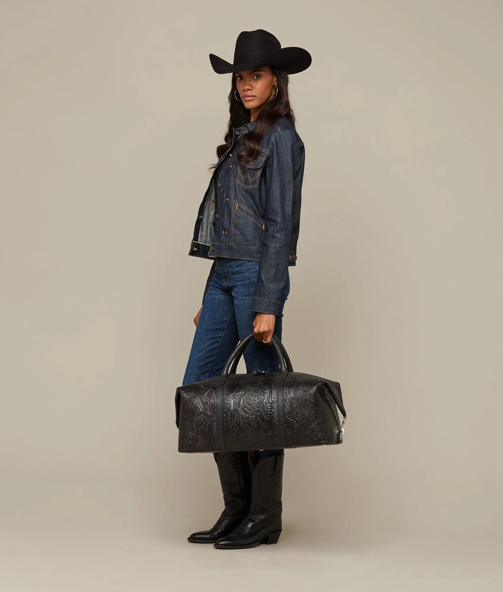 Hand-Tooled Duffle :: Black