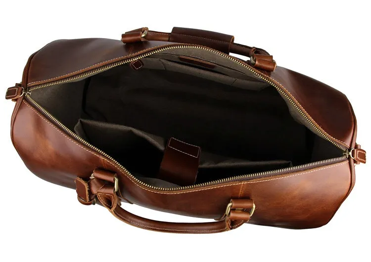 Handmade Extra Large Vintage Full Grain Leather Travel Bag, Duffle Bag, Holdall Luggage Bag 12026