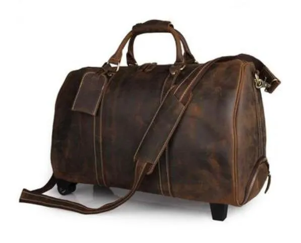 Handmade Extra Large Vintage Full Grain Leather Travel Bag, Duffle Bag, Holdall Luggage Bag 12026