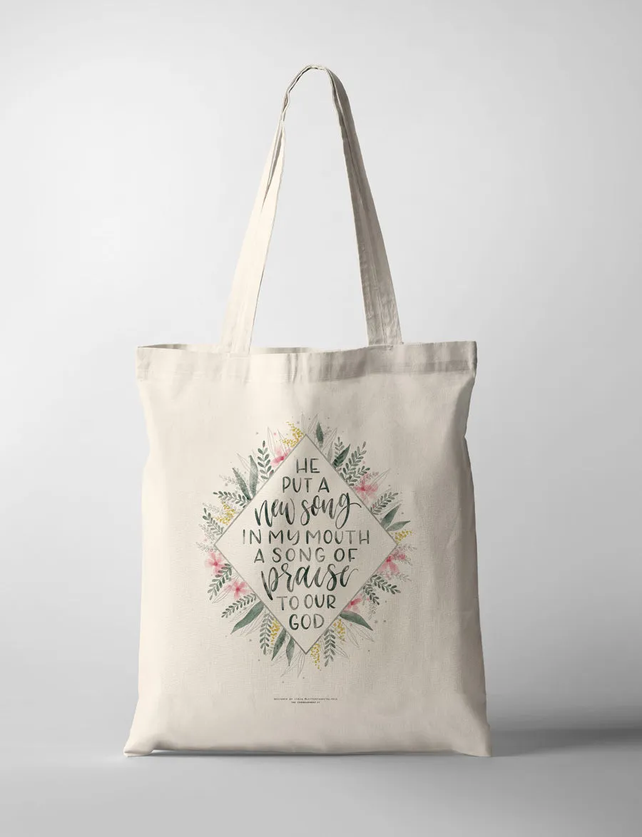 He Put A New Song In My Mouth {Tote Bag}