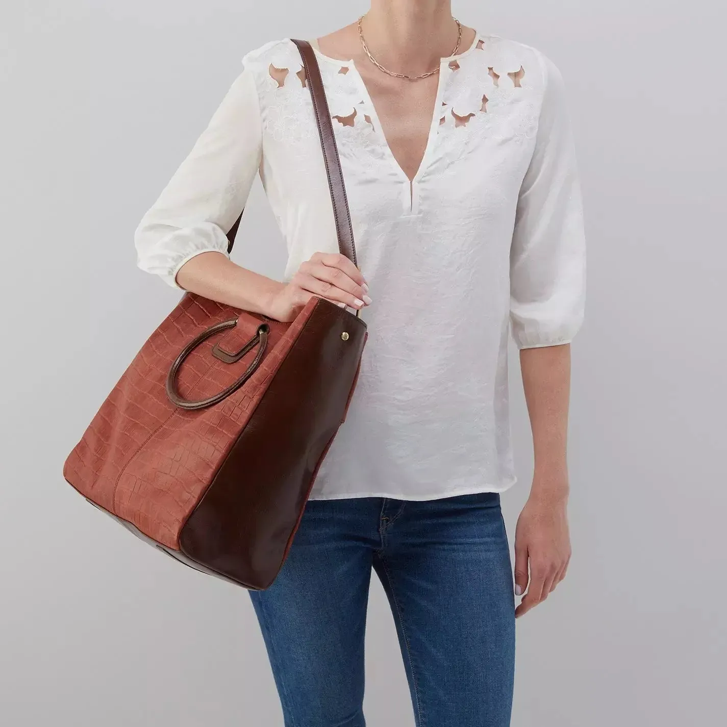Heidi Tote- Brandy Croc