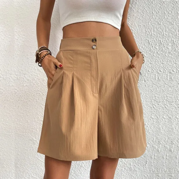 High-Waisted Pleated Shorts | Tailored Fit | Stylish and Versatile