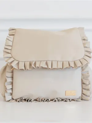 Hollis Ruffled Nylon Diaper Bag - Nude