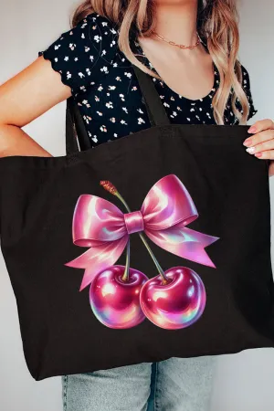 Holographic Coquette Cherries Canvas Jumbo Tote