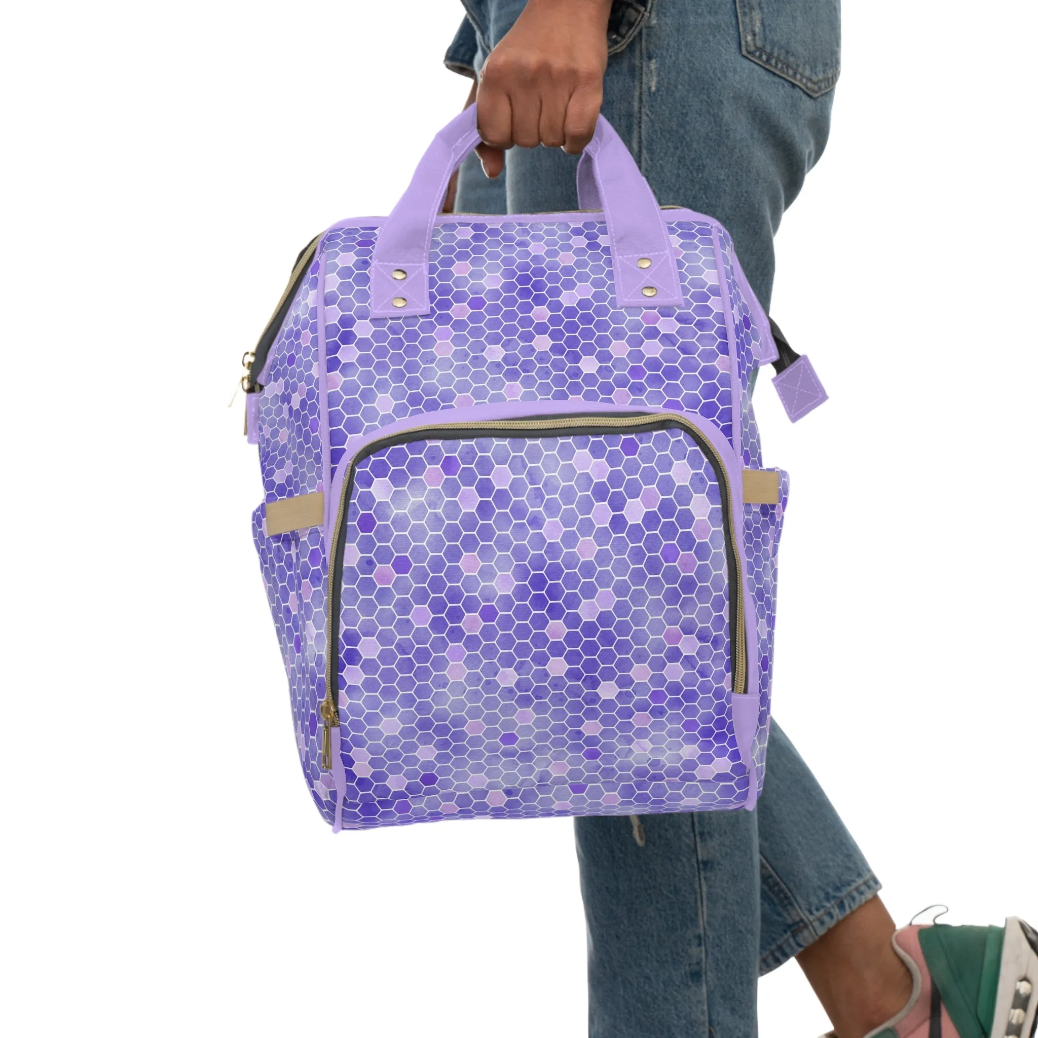 Honey Bee Diaper Backpack - Eco-Friendly & Stylish Baby Bag with Buzzing Bee Motifs, Perfect for Nature-Loving Parents