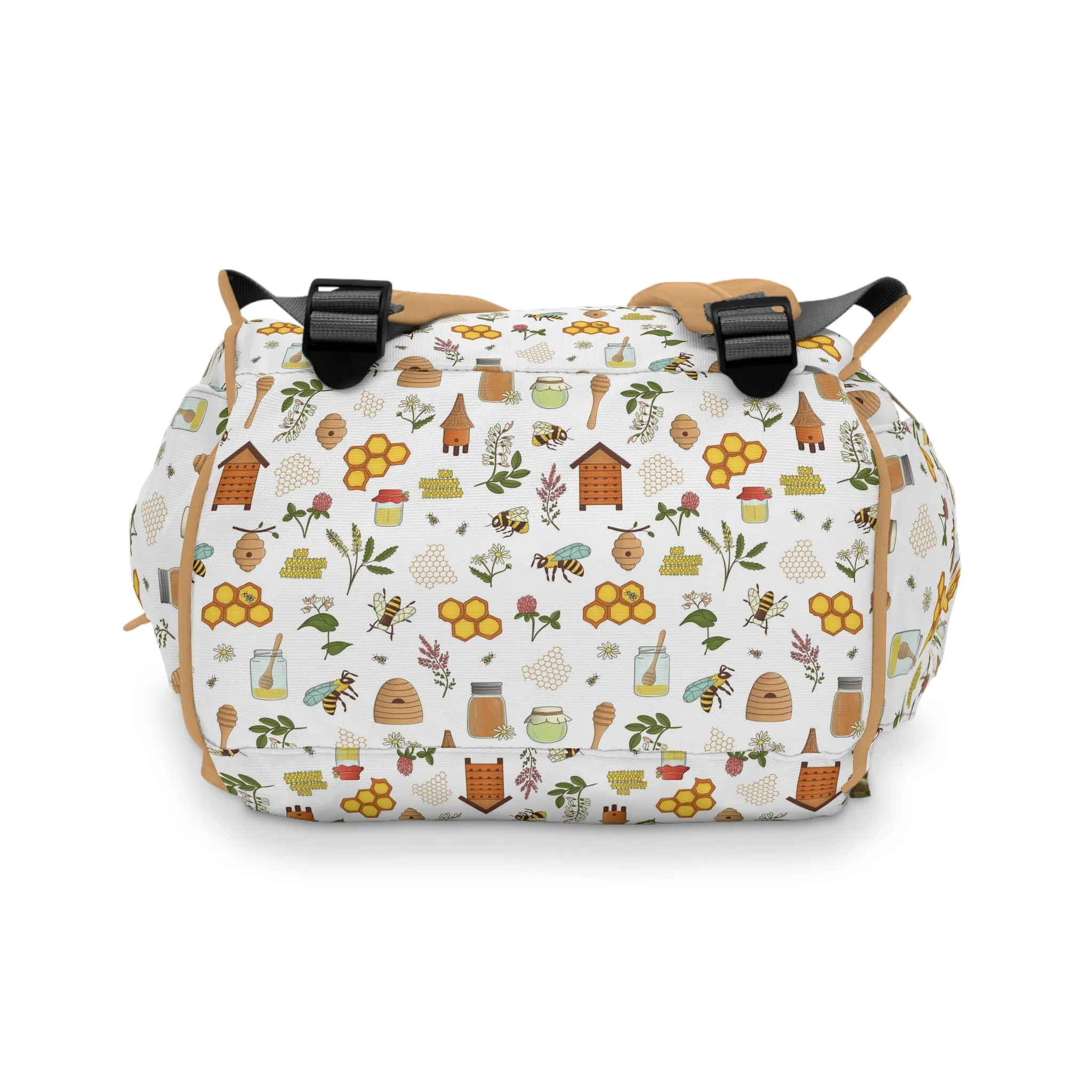 Honey Bee Diaper Backpack - Eco-Friendly & Stylish Baby Bag with Buzzing Bee Motifs, Perfect for Nature-Loving Parents