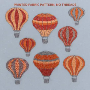 Hot air balloons embroidery pattern