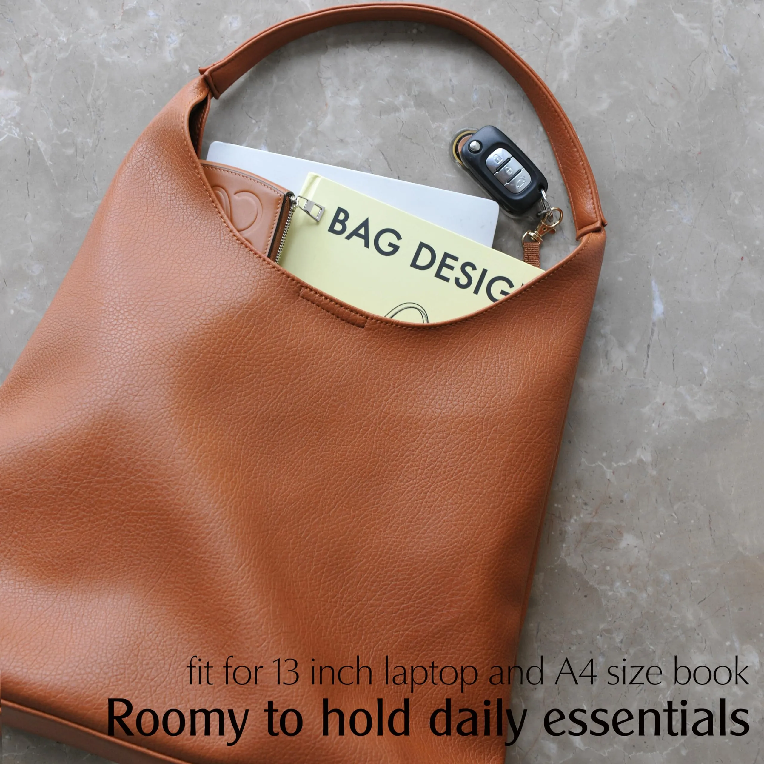 HOXIS Hobo Bags, Vegan Leather Shoulder Handbag
