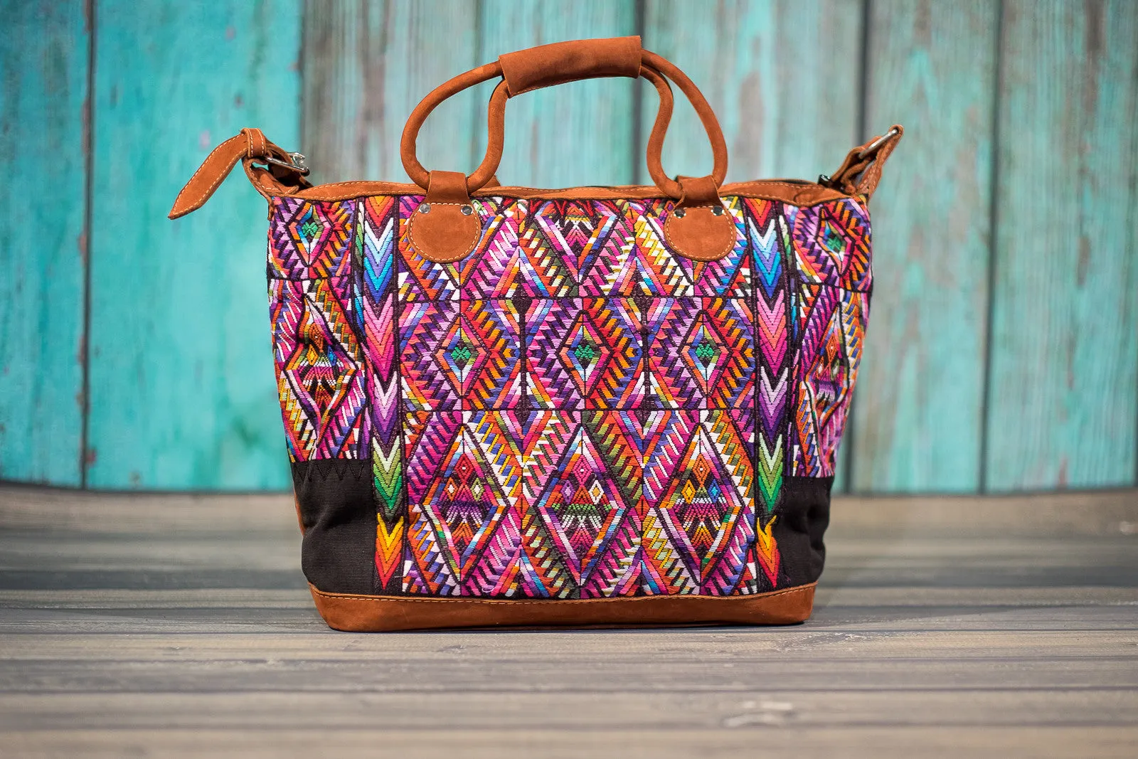 Huipil Overnighter Tote Bag Cross Body Purse Diaper Bag Citrus