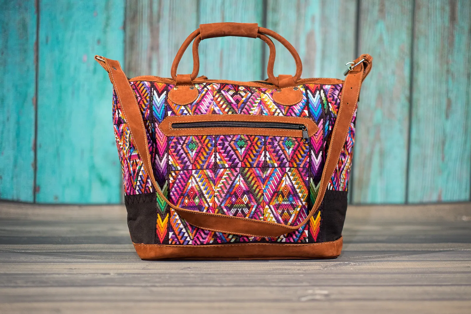 Huipil Overnighter Tote Bag Cross Body Purse Diaper Bag Citrus