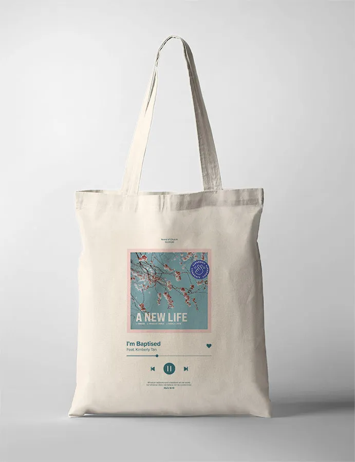 I Am Baptised Song Playlist Tote Bag {Customisable}