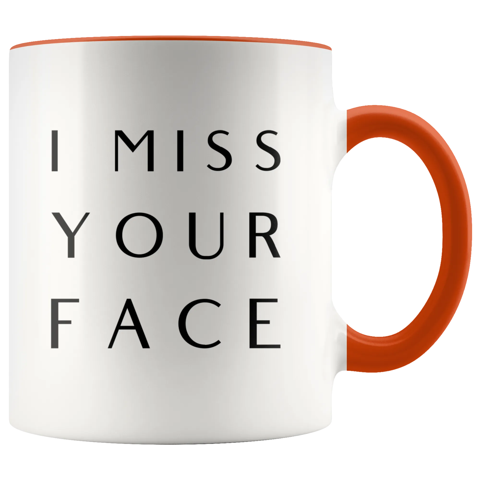 I Miss Your Face Mug Long Distance Gift Long Distance Relationship Gifts Best Friend Moving Away Thinking of You Coffee Cup  with Colored Handle