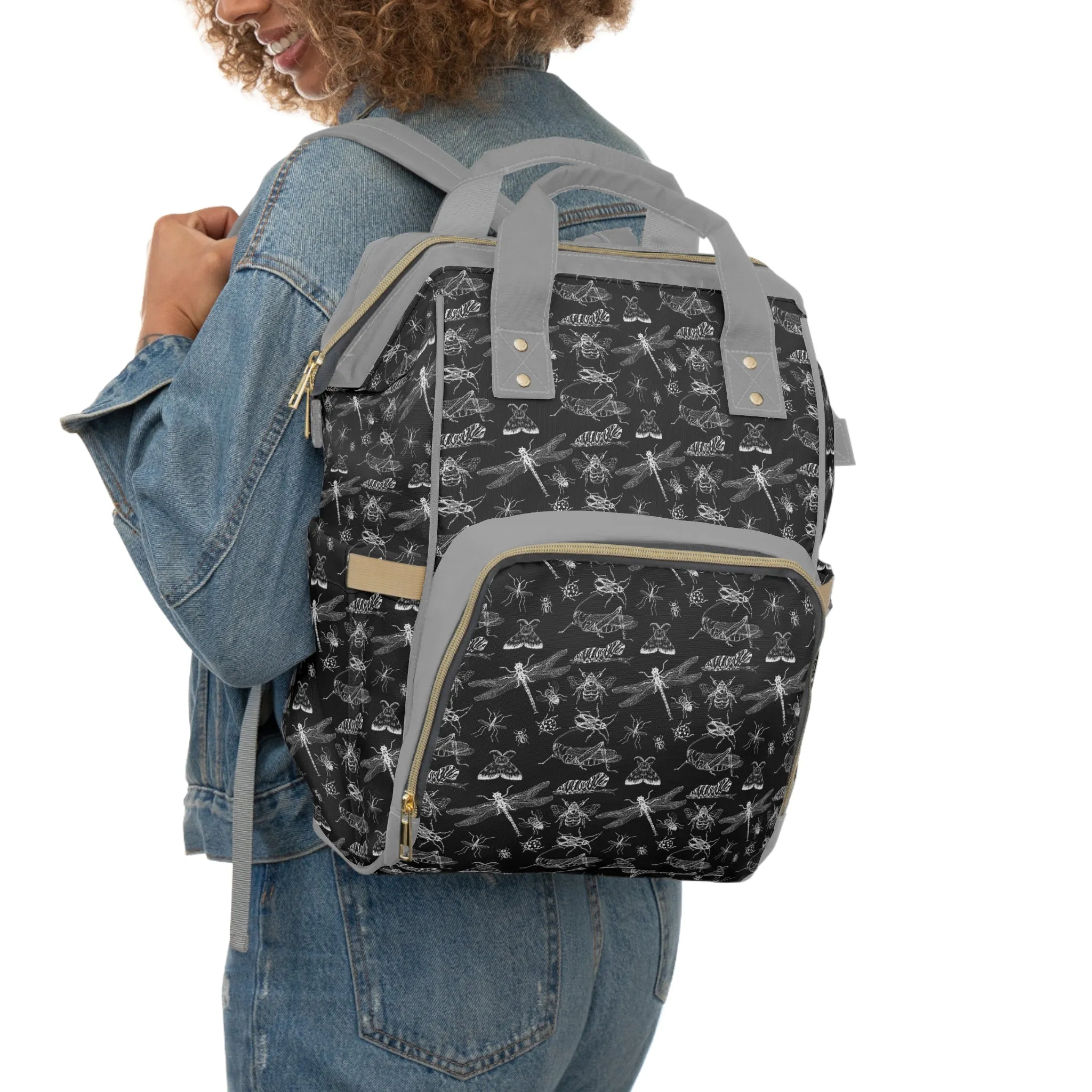 Insect Diaper Backpack - Whimsical Baby Bag with Colorful Insect Patterns, Perfect for Nature-Loving Parents
