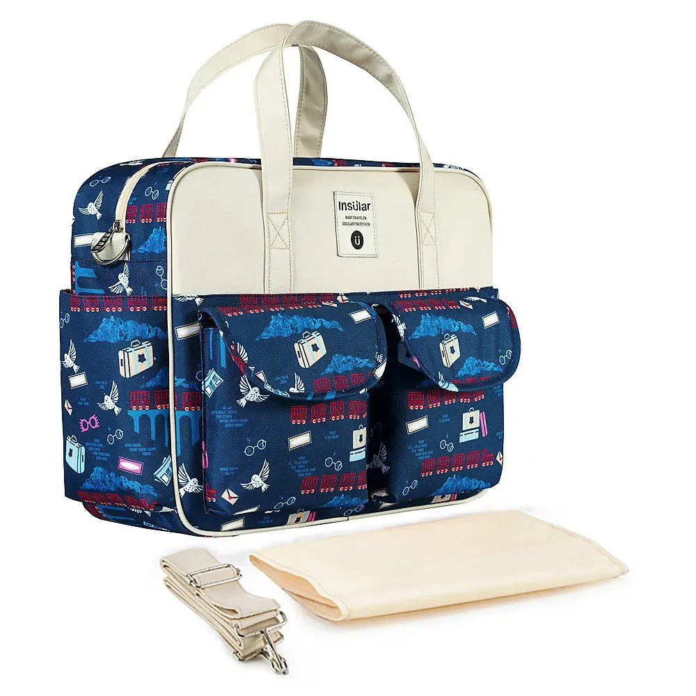 Insular Baby Changing Bag with Mat - Durable Nylon, Spacious Tote, Multi-Compartment Diaper Bag for Newborns to Toddlers