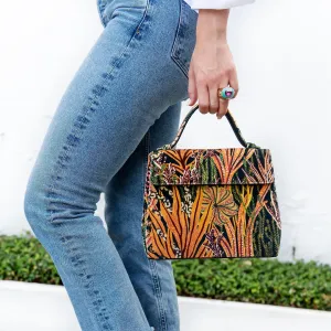 Jackie Handbag in Black/Coral