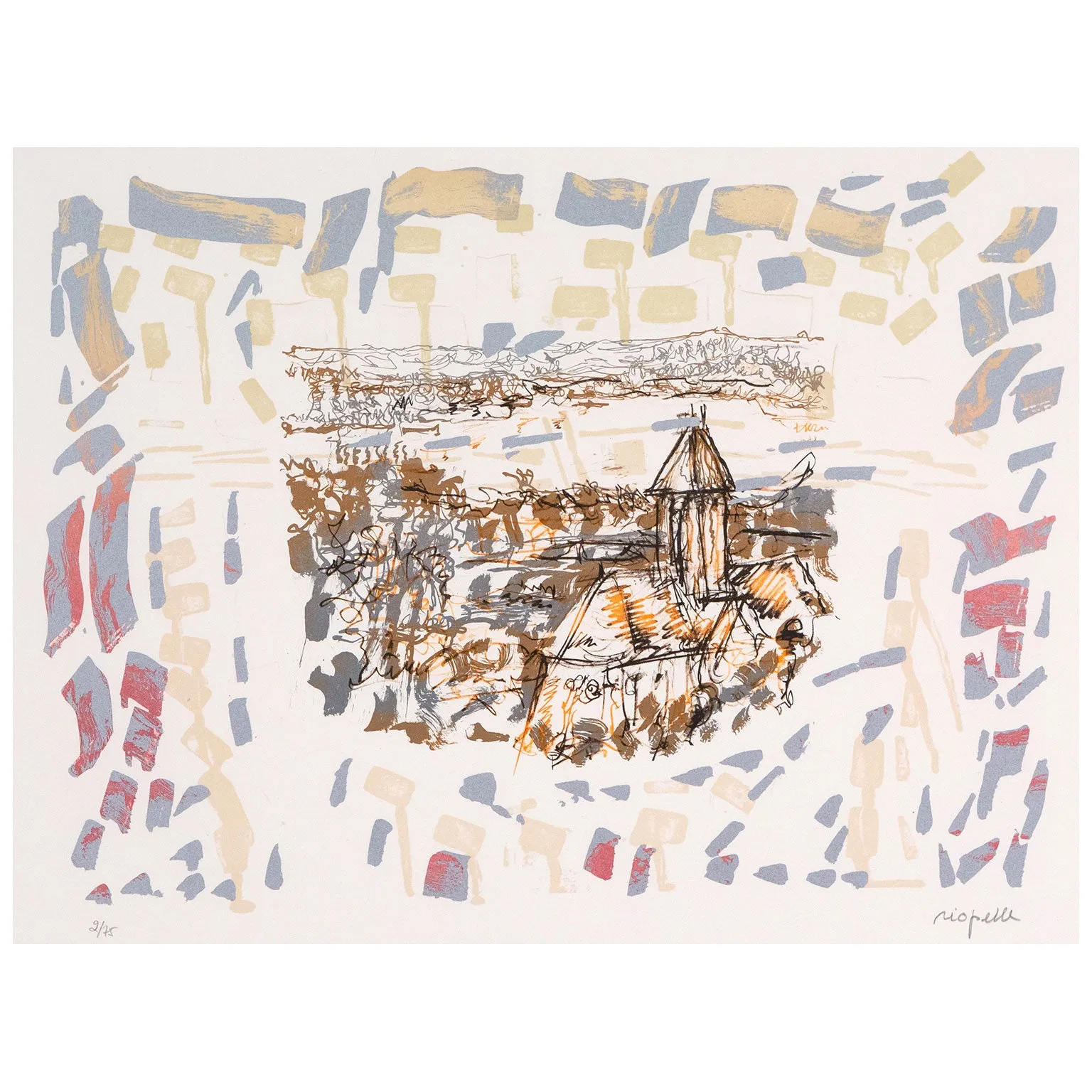 JEAN-PAUL RIOPELLE "MIDI À VÉTHEUIL" LITHOGRAPH, 1985