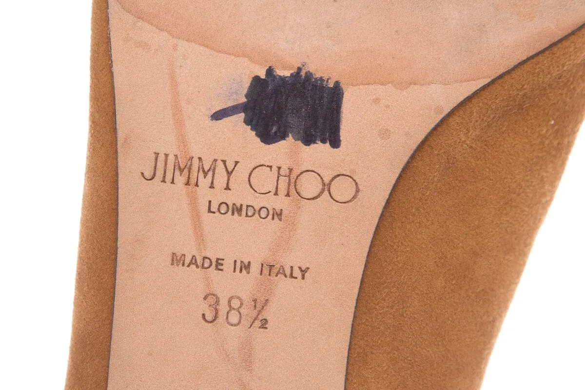 Jimmy Choo Brown Lace-Up Heels SZ 38.5