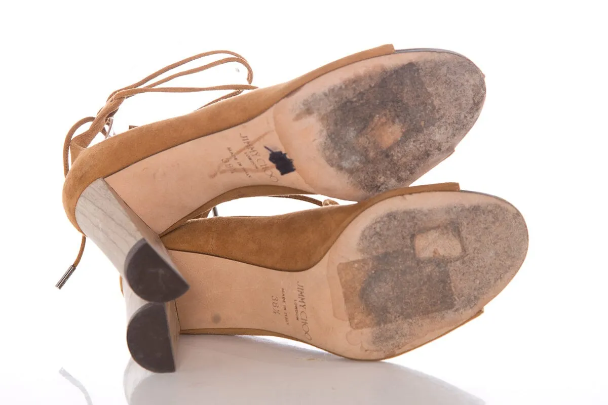 Jimmy Choo Brown Lace-Up Heels SZ 38.5