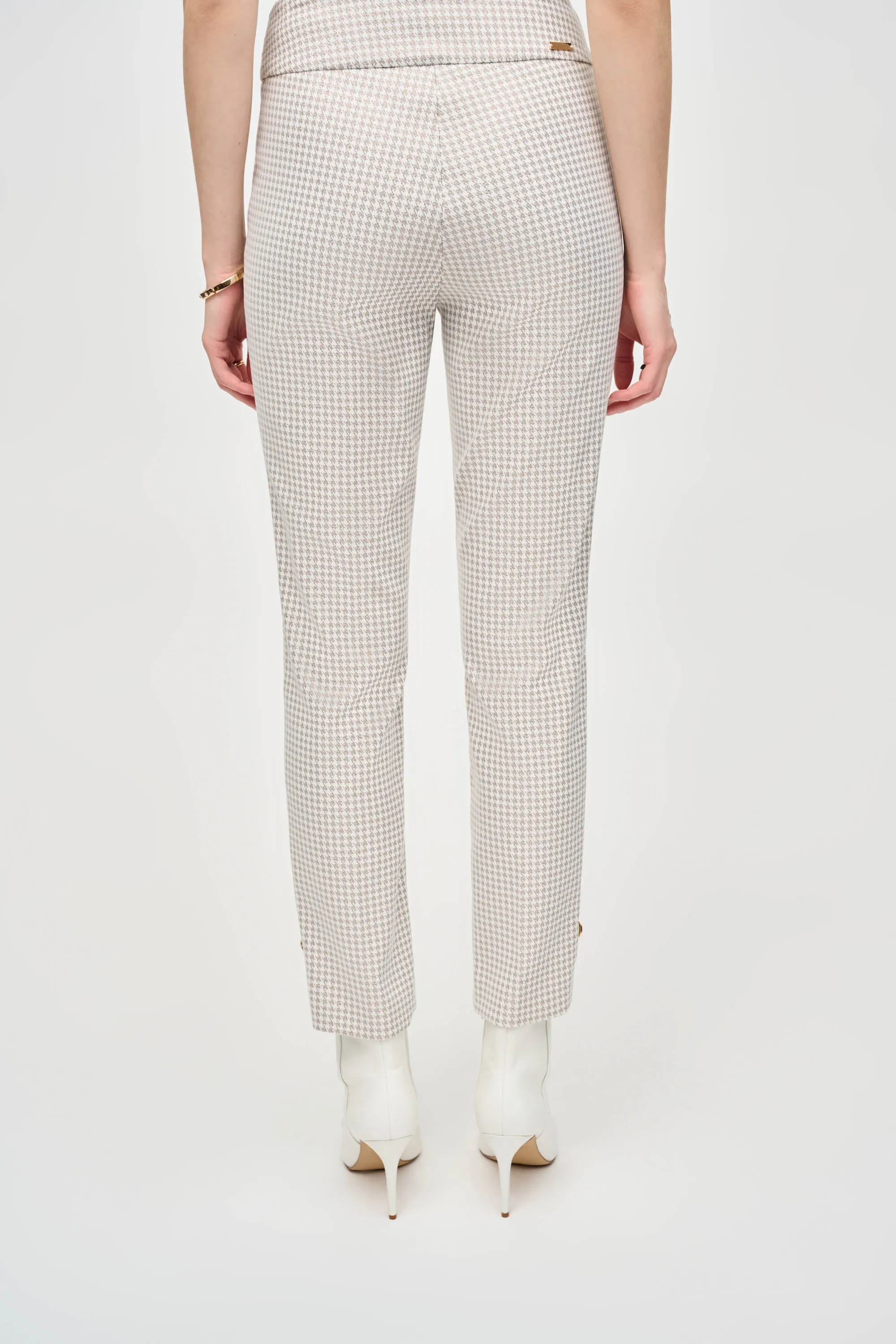 Joseph Ribkoff Houndstooth Jacquard Slim Fit Pants
