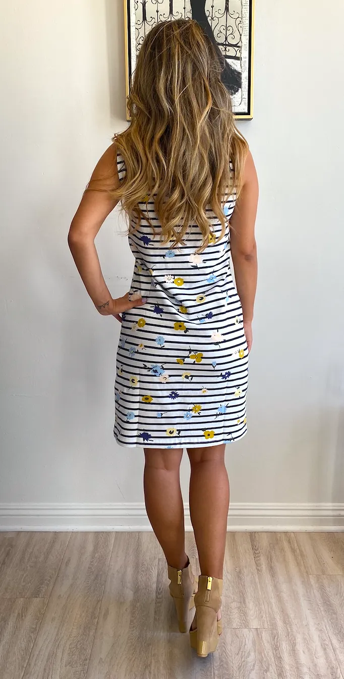 Joules Sleeveless Knee Length Stripe Dress