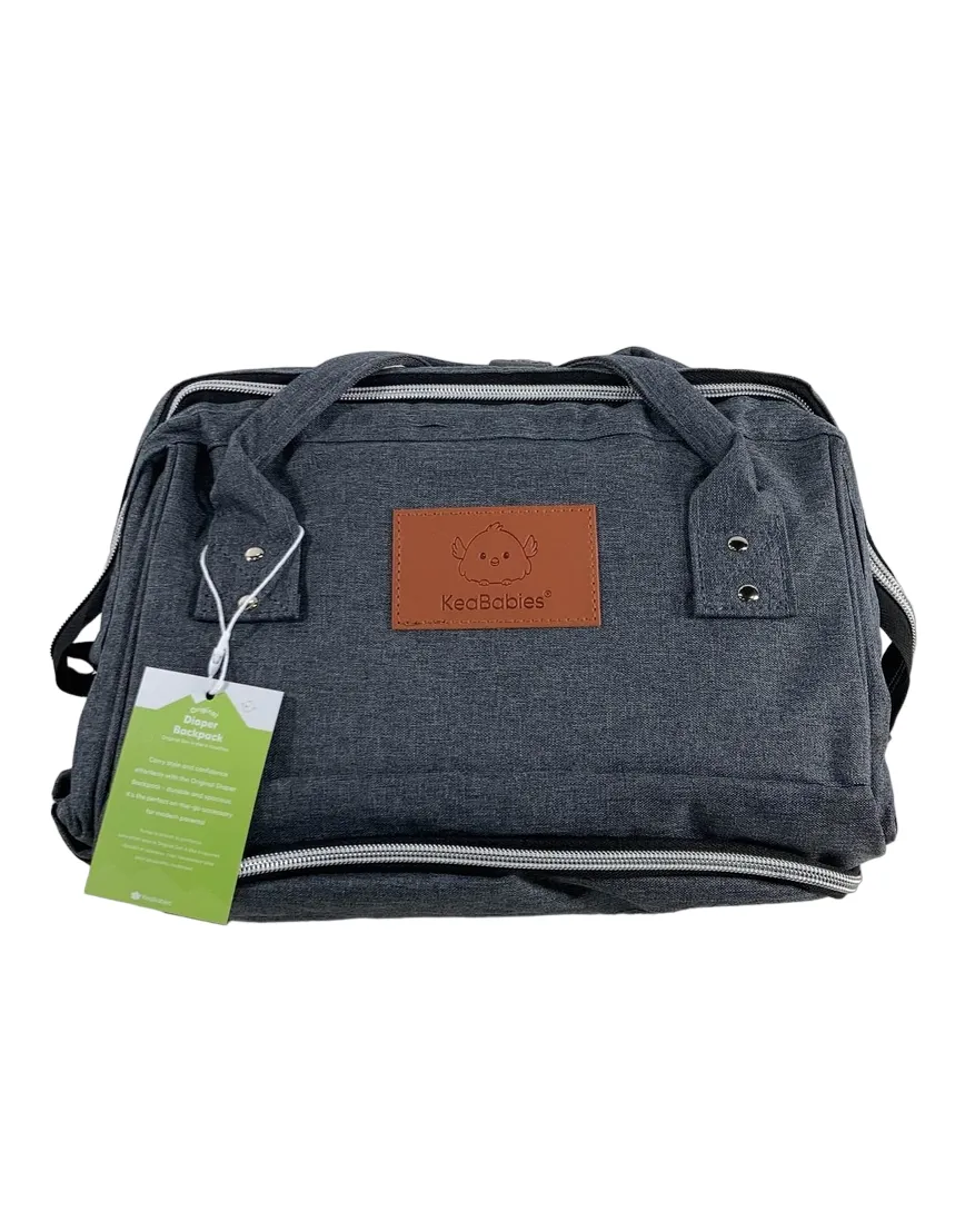 KeaBabies Original Diaper Backpack, Mystic Grey