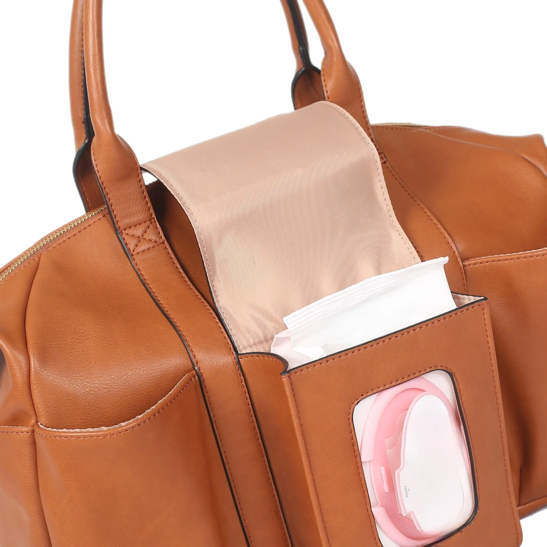 Kiara Leather Diaper Tote Bag