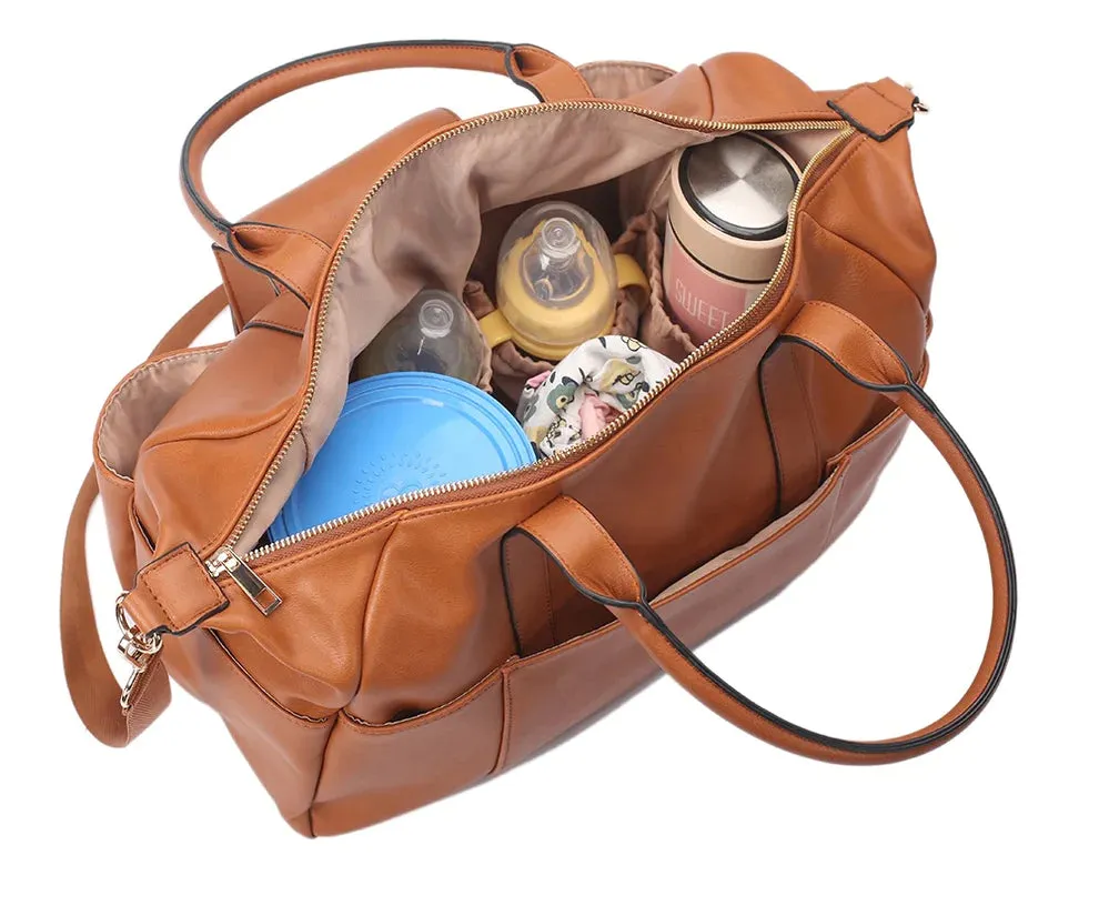 Kiara Leather Diaper Tote Bag