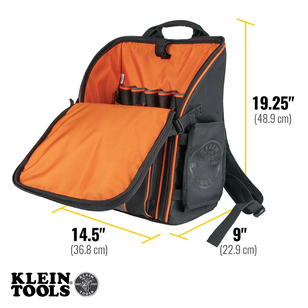 Klein Tradesman Pro™ Tool Station Tool Bag Backpack with Work Light