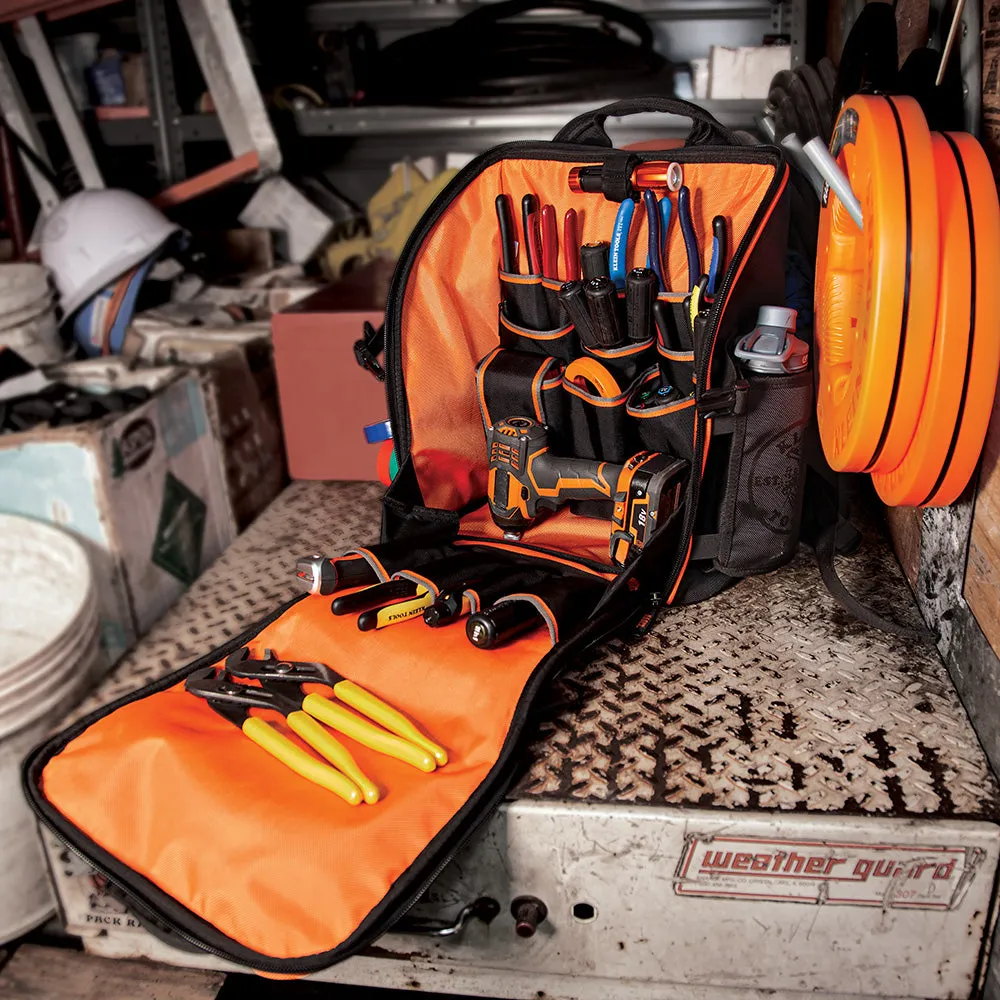 Klein Tradesman Pro™ Tool Station Tool Bag Backpack with Work Light