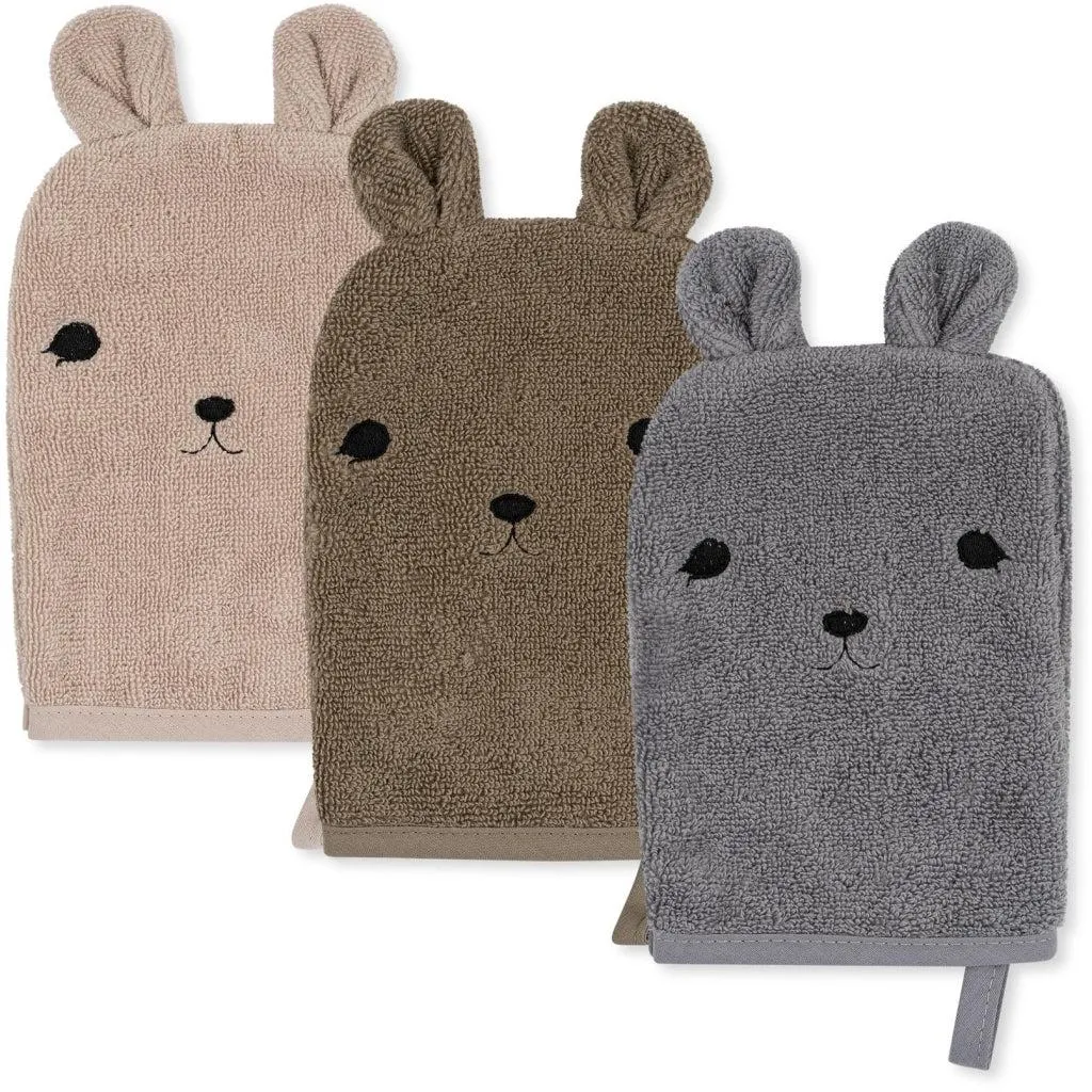 Konges Sløjd - Animal washcloths 3 pack - Bear