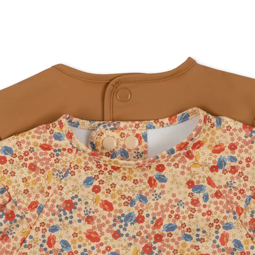 Konges Sløjd - Dinner frill long-sleeved bibs 2 pack - Villetta / Almond