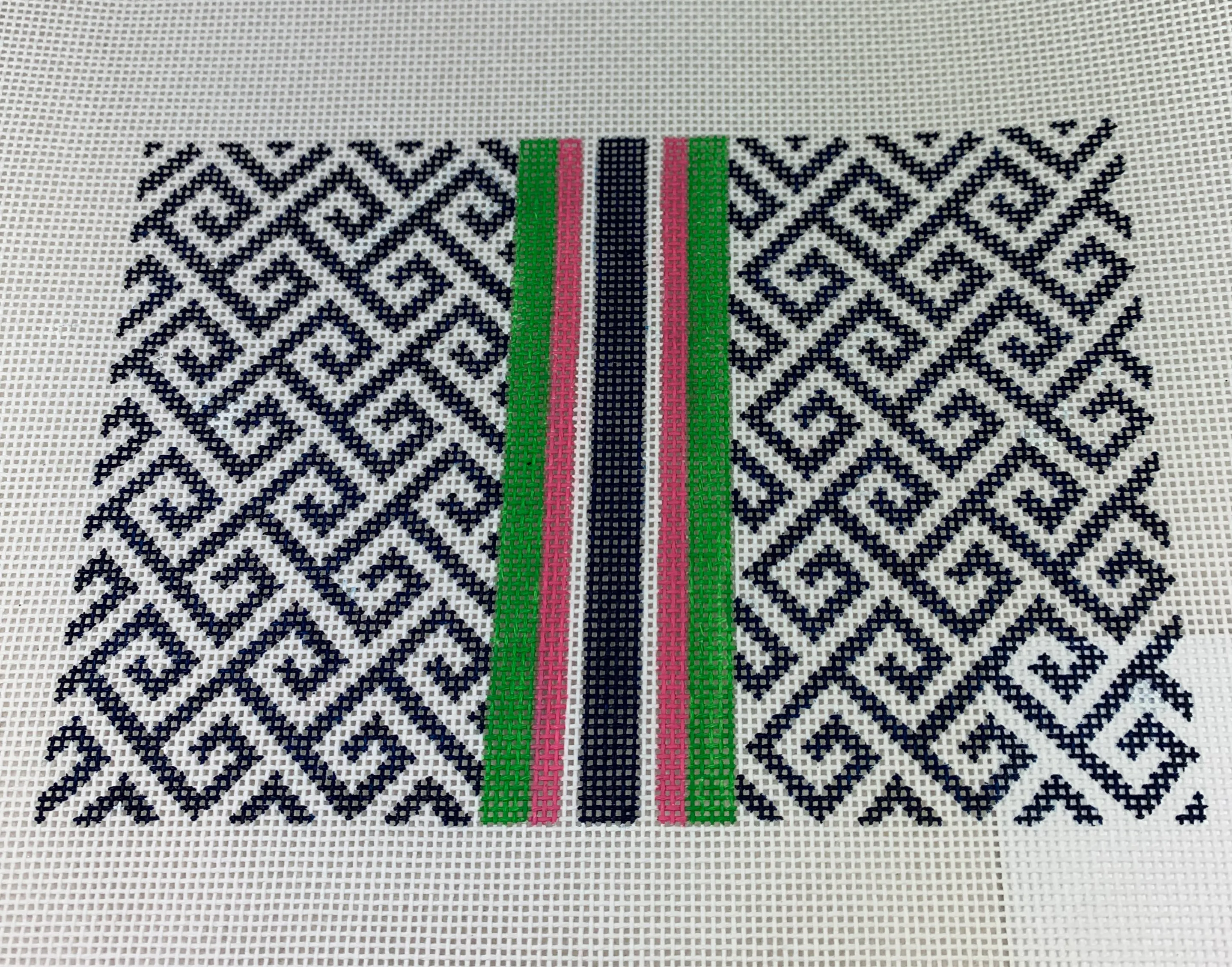 Kristine Kingston Designs KKP-133 Green, Pink and Navy Clutch