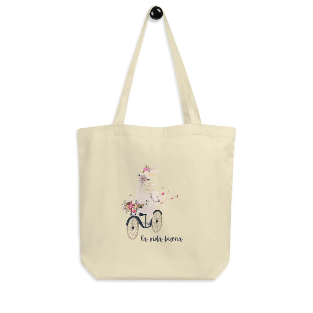 La Vida Buena Llama Eco Tote Bag