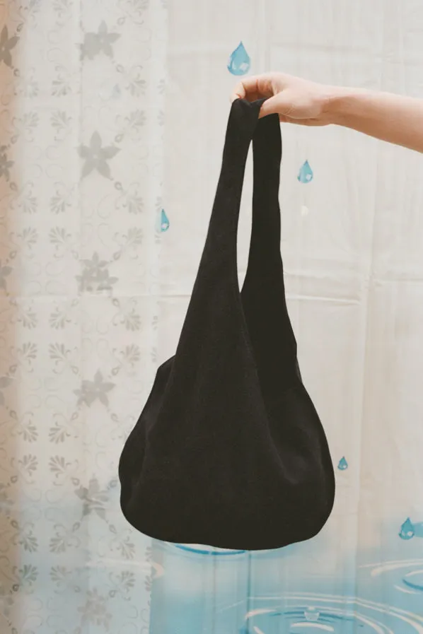 LARA TOTE, BLACK SUEDE