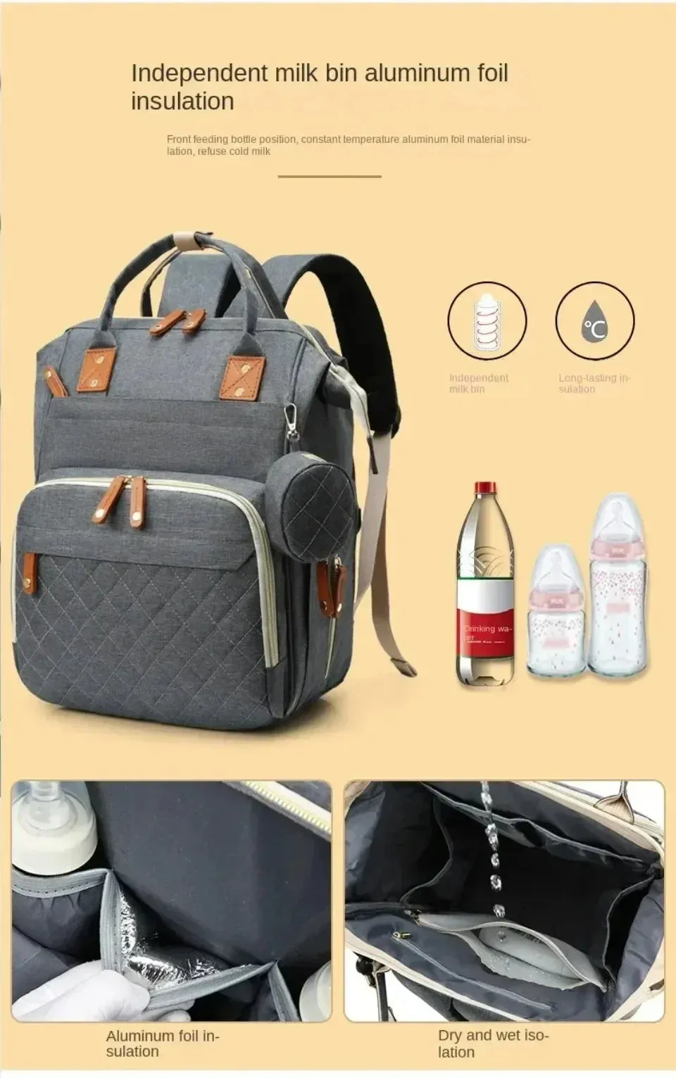 Large Baby Diaper Backpack with Changing Pad for Parents