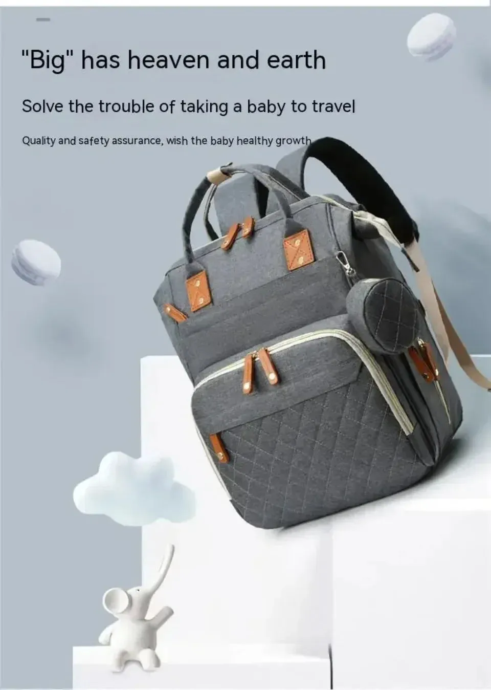 Large Baby Diaper Backpack with Changing Pad for Parents