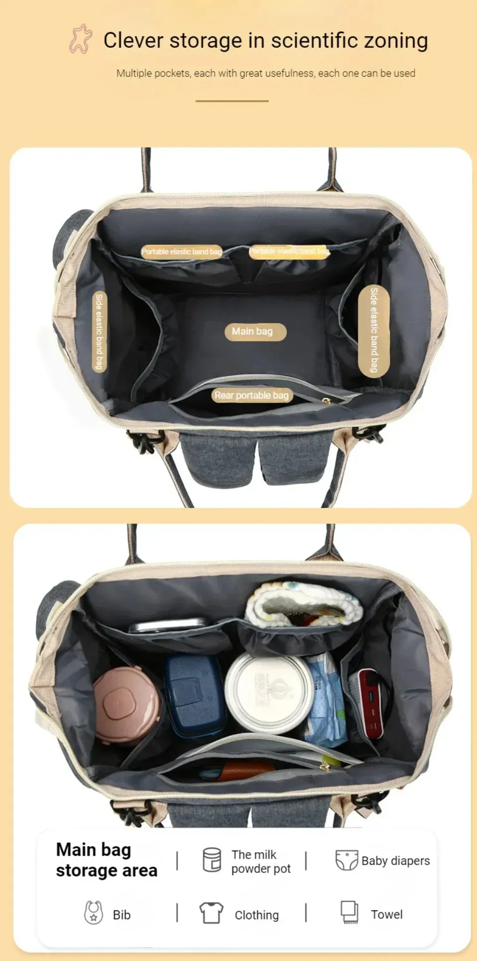 Large Baby Diaper Backpack with Changing Pad for Parents