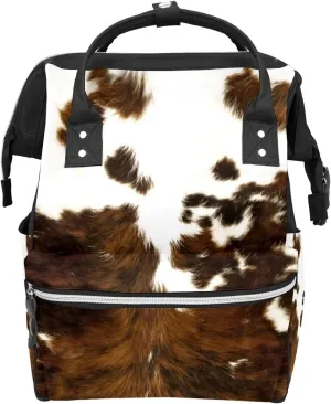 Large Capacity Cowhide Diaper Backpack - Stylish & Practical!