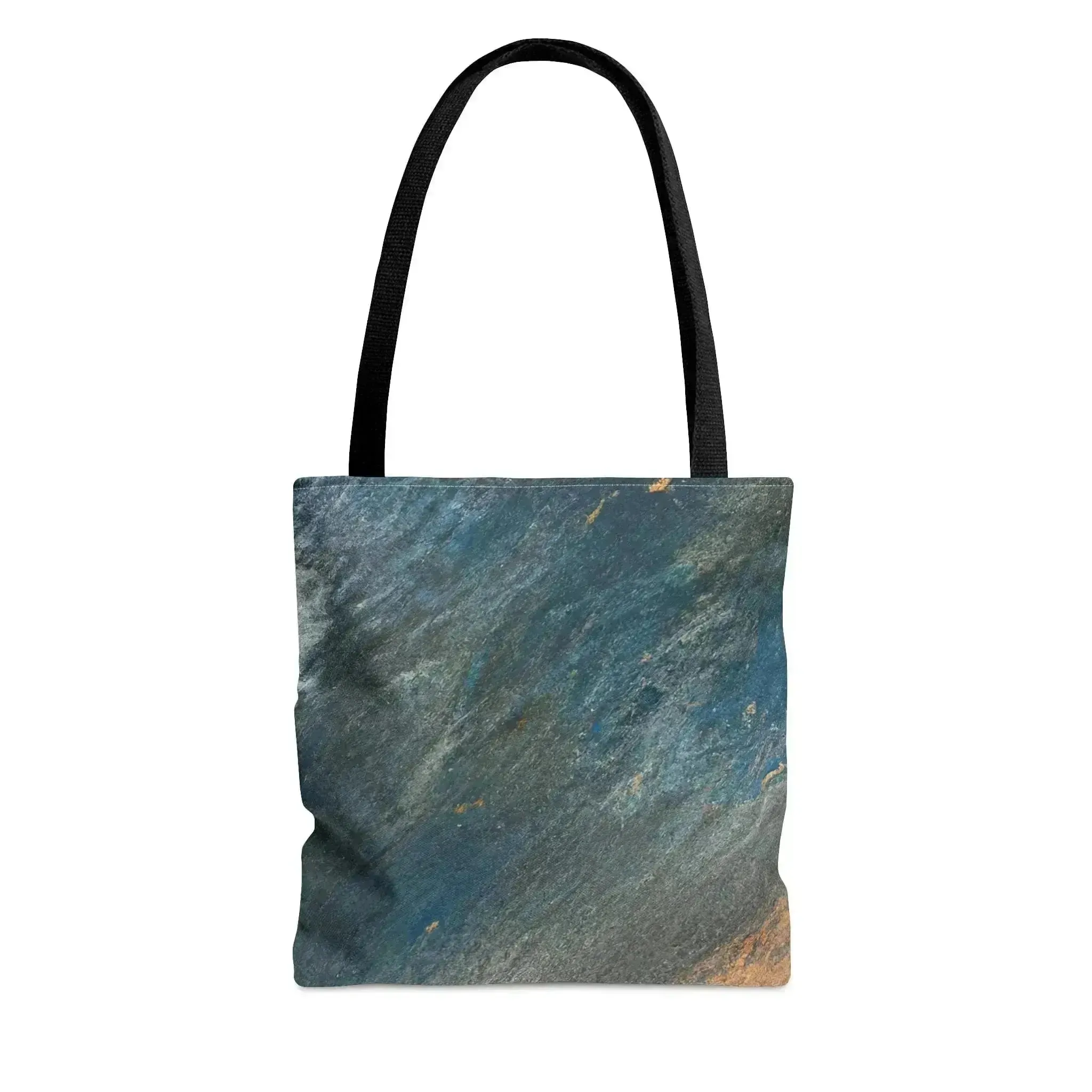 Large Tote Bag Blue Orange Abstract Pattern