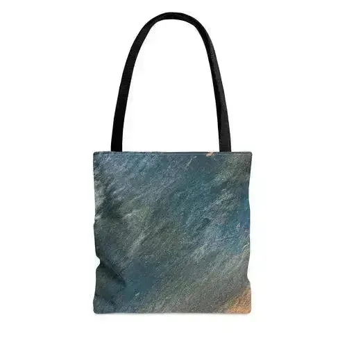 Large Tote Bag Blue Orange Abstract Pattern