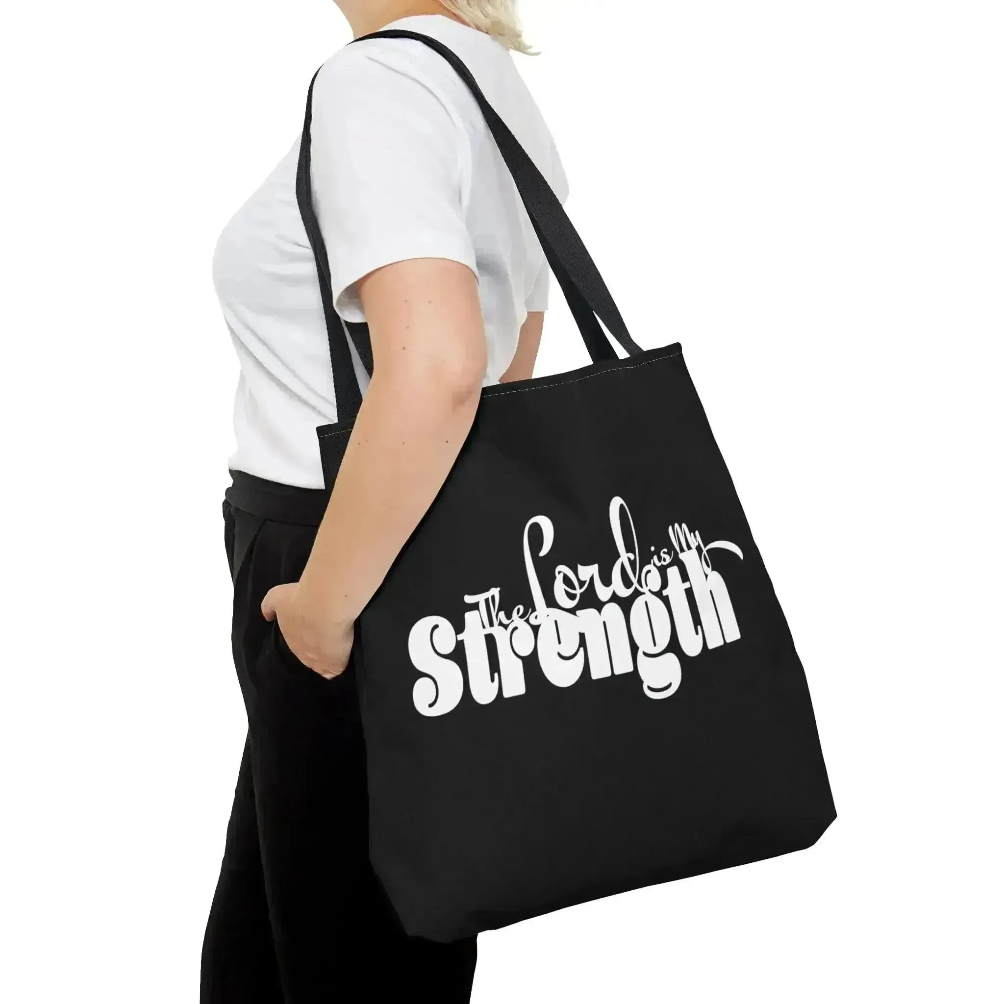 Large Tote Bag the Lord is my Strength Print