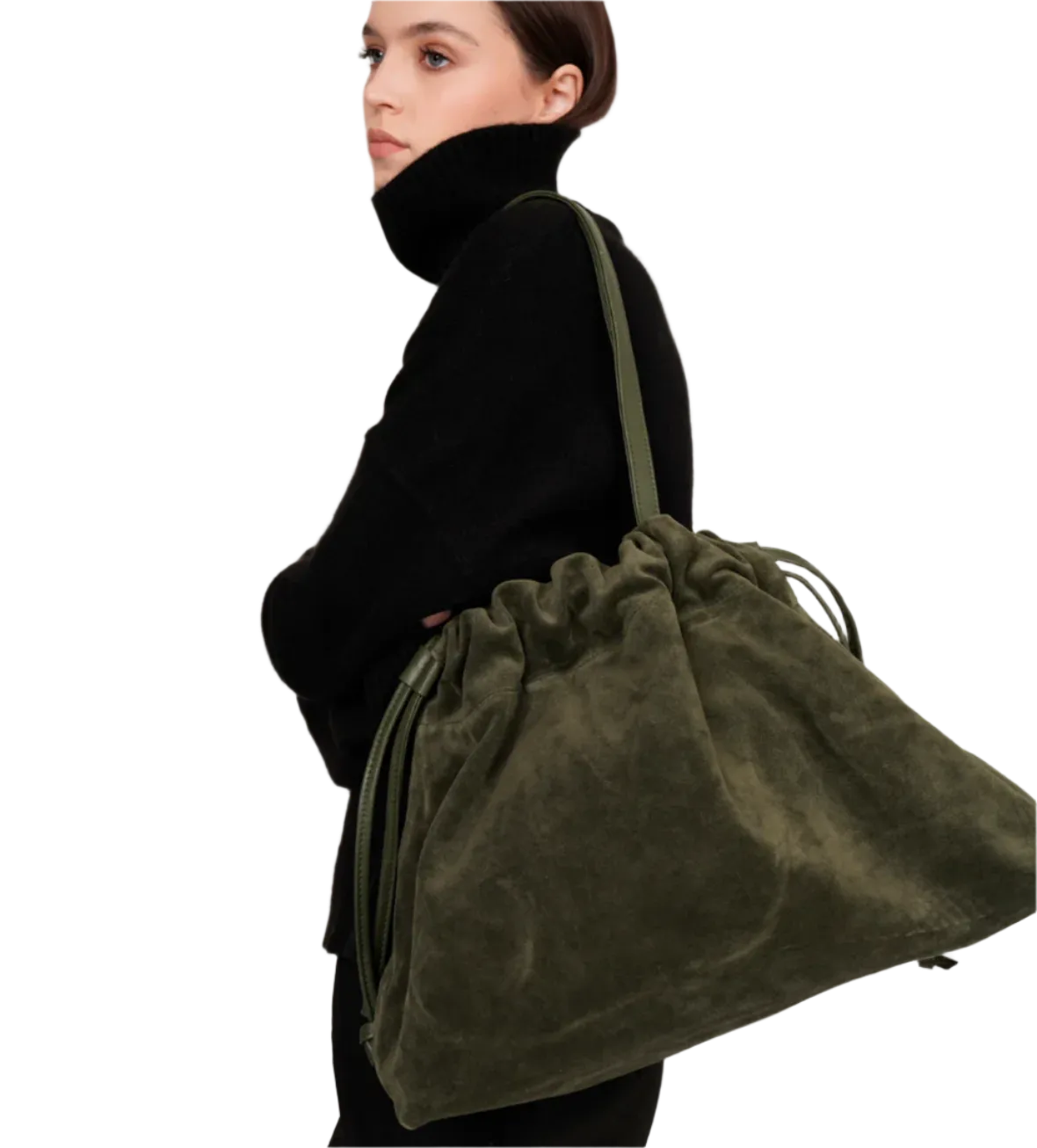 LEMIZ - Asisi Suede Tote Bag - Olive